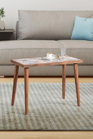 62x32 Cm Tile Patterned Coffee Table WALNUT