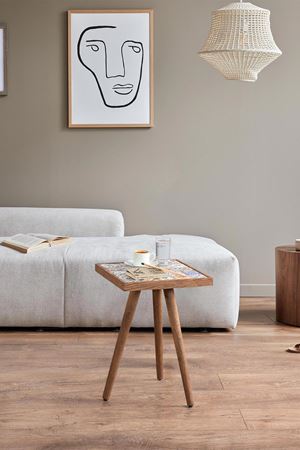 32x32 Cm Tile Patterned Coffee Table WALNUT