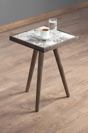 32x32 Cm Tile Patterned Coffee Table BLACK