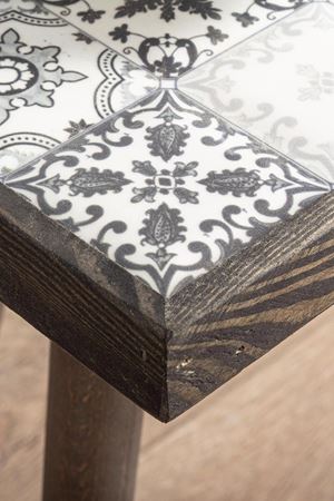 32x32 Cm Tile Patterned Coffee Table BLACK