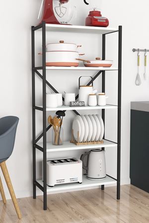 13-05-01 5 Shelves Kitchen Organizer WHITE