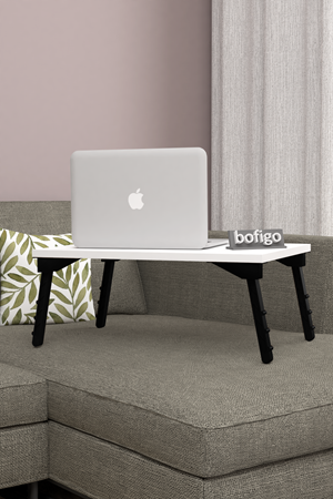 Bofigo Laptop Sehpası Kahvaltı Masası Çalışma Sehpası Beyaz