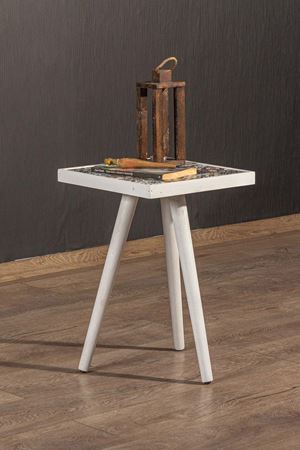 32x32 Cm Tile Patterned Coffee Table WHITE