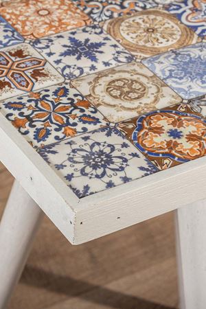32x32 Cm Tile Patterned Coffee Table WHITE