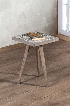 32x32 Cm Tile Patterned Coffee Table GREY