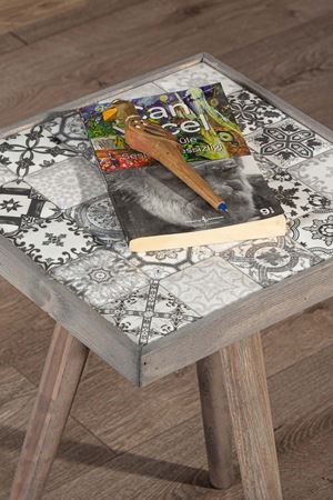 32x32 Cm Tile Patterned Coffee Table GREY