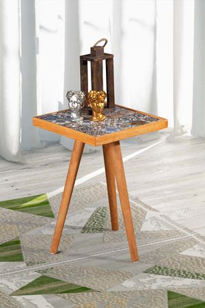 32x32 Cm Tile Patterned Coffee Table BEECH