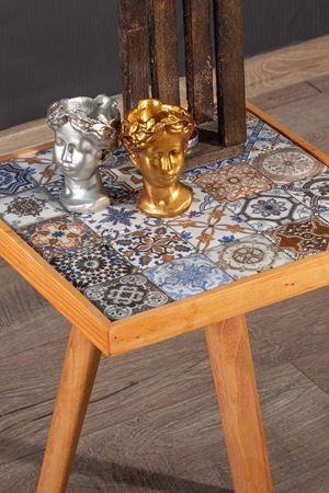 32x32 Cm Tile Patterned Coffee Table BEECH
