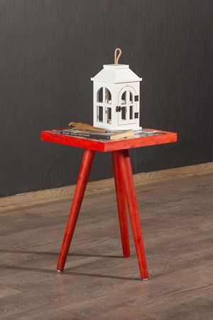 32x32 Cm Tile Patterned Coffee Table RED