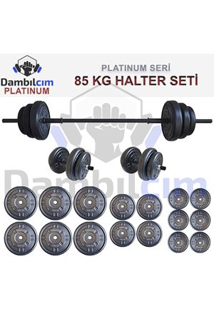  Dambılcım Platinum 85 KG Halter Seti 85 KG Dambıl Seti Ağırlık Seti Vücut Geliştirme Aleti