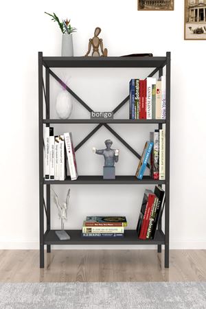 15-09-08 4 Shelves Metal Bookshelf ANTHRACITE