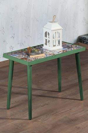 62x32 Cm Tile Patterned Coffee Table GREEN