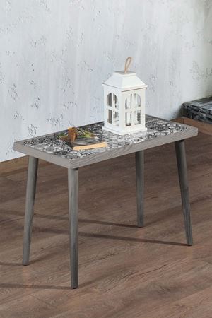 62x32 Cm Tile Patterned Coffee Table GRAY