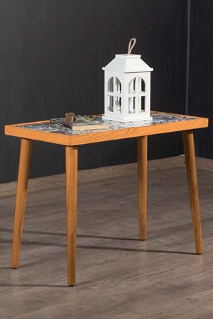 62x32 Cm Tile Patterned Coffee Table BEECH