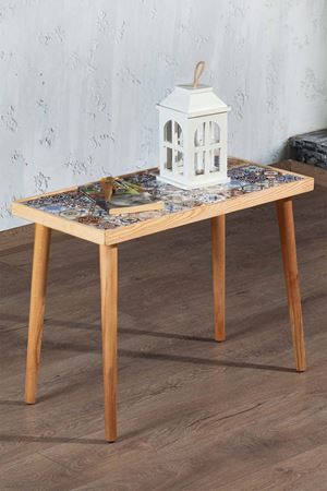 62x32 Cm Tile Patterned Coffee Table NATURAL