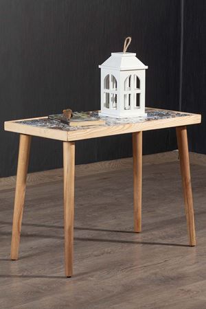 62x32 Cm Tile Patterned Coffee Table NATURAL