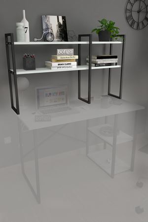 13-02-01 Metal Bookshelf Desktop Shelf WHITE