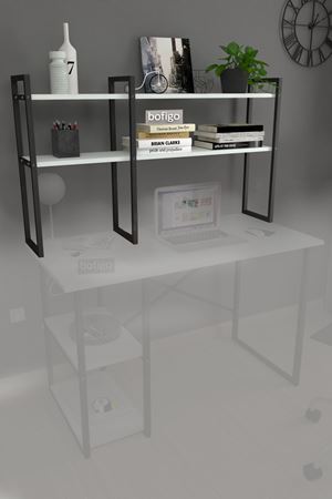 13-02-01 Metal Bookshelf Desktop Shelf WHITE