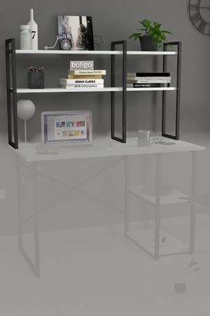 13-02-01 Metal Bookshelf Desktop Shelf WHITE