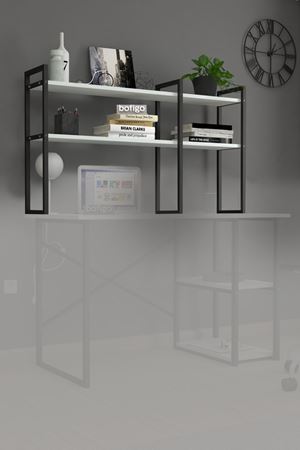 13-02-01 Metal Bookshelf Desktop Shelf WHITE