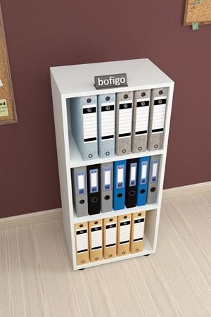 Bofigo 3 Raflı Kitaplık Ofis Dolabı Klasörlük Çok Amaçlı Dolap Mutfak Dolabı Beyaz