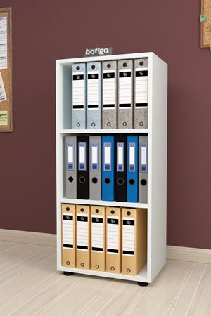 Bofigo 3 Raflı Kitaplık Ofis Dolabı Klasörlük Çok Amaçlı Dolap Mutfak Dolabı Beyaz