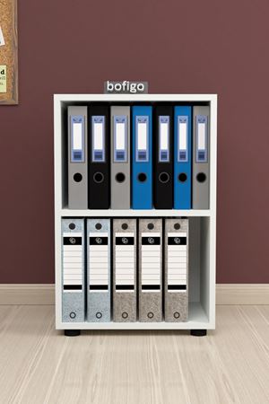 Bofigo 2 Raflı Kitaplık Ofis Dolabı Klasörlük Çok Amaçlı Dolap Mutfak Dolabı Beyaz