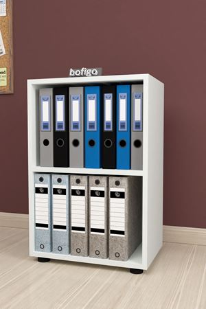 Bofigo 2 Raflı Kitaplık Ofis Dolabı Klasörlük Çok Amaçlı Dolap Mutfak Dolabı Beyaz