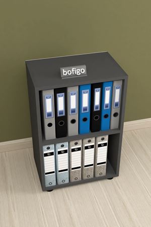 Bofigo 2 Raflı Kitaplık Ofis Dolabı Klasörlük Çok Amaçlı Dolap Mutfak Dolabı Antrasit