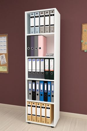 Bofigo 5 Raflı Kitaplık Ofis Dolabı Klasörlük Çok Amaçlı Dolap Mutfak Dolabı Beyaz