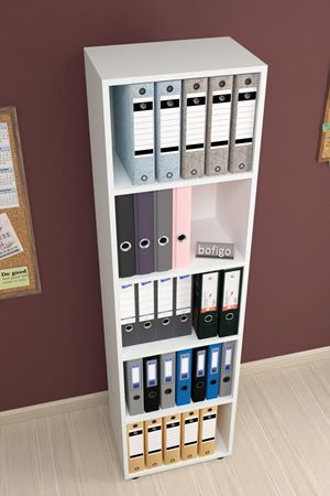 Bofigo 5 Raflı Kitaplık Ofis Dolabı Klasörlük Çok Amaçlı Dolap Mutfak Dolabı Beyaz