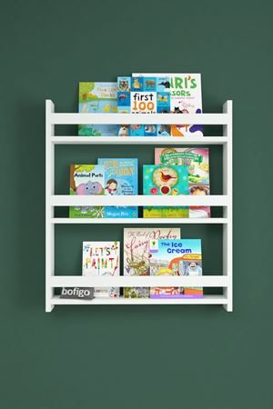 Bofigo 3 Raflı 79 x 74 Cm Montessori Kitaplık Eğitici Çocuk Kitaplığı Beyaz
