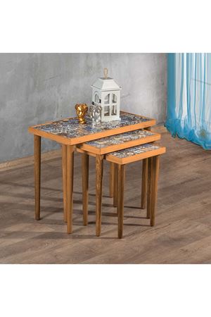 Tile Patterned Nesting Table GREEN