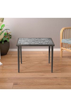 62x62 Cm Tile Patterned Coffee Table GRAY