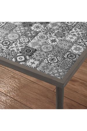 62x62 Cm Tile Patterned Coffee Table GRAY