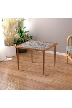 62x62 Cm Tile Patterned Coffee Table BEECH
