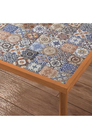 62x62 Cm Tile Patterned Coffee Table BEECH