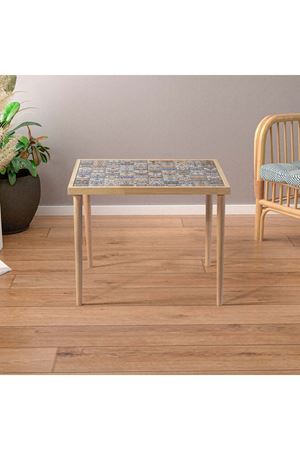 62x62 Cm Tile Patterned Coffee Table NATURAL