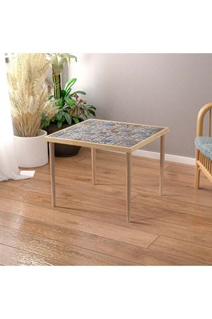 62x62 Cm Tile Patterned Coffee Table NATURAL