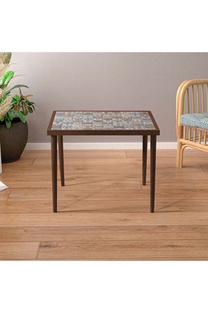 62x62 Cm Tile Patterned Coffee Table WALNUT