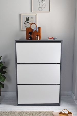 18-03-81 Decorative Shoerack ANTHRACITE/WHITE