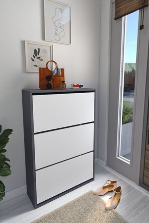 18-03-81 Decorative Shoerack ANTHRACITE/WHITE