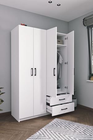26-01-01 Wardrobe With 4 Doors WHITE