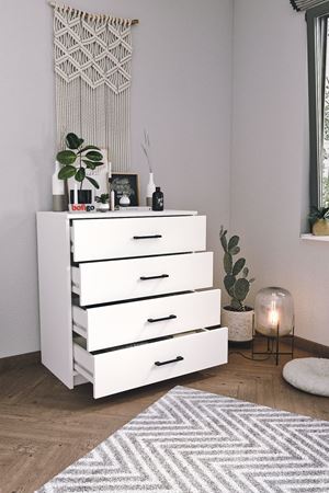 27-01-01 Dresser With 4 Drawers WHITE