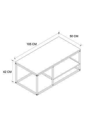Bofigo Metal Orta Sehpa 2 Raflı Orta Sehpa Dekoratif Sehpa Nisa Çam