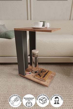 22-60-28 Wheeled Coffee Table PINE/ANTHRACITE