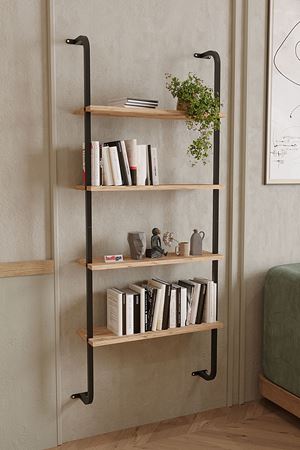 Bofigo 4 Raflı Duvara Monte Kitaplık Dekoratif Kitaplık Çam