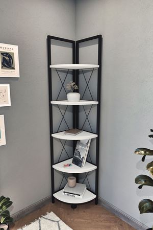15-15-01 Corner Bookshelf WHITE