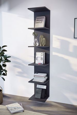 15-07-08 Wall Mounted Bookcase ANTHRACITE