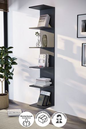 15-07-08 Wall Mounted Bookcase ANTHRACITE
